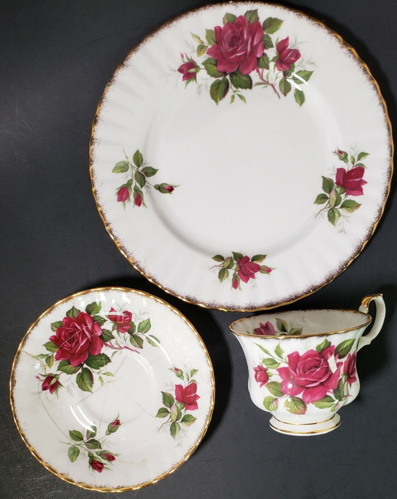 Ena Harkness Rose Queen Crown Cup & Plate Set