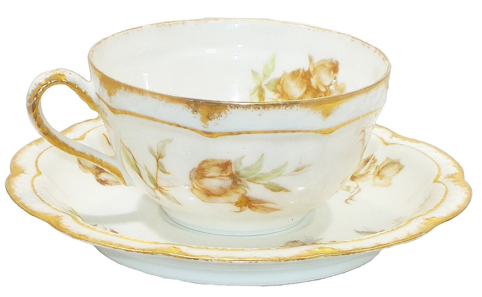 Antique Haviland Limoges Cups & Saucers Set