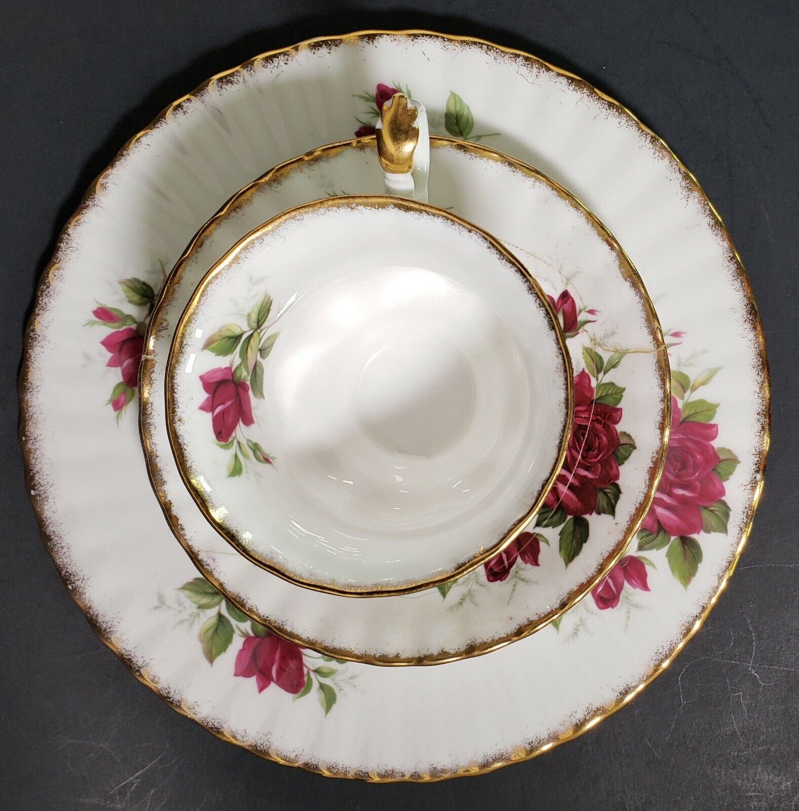 Ena Harkness Rose Queen Crown Cup & Plate Set