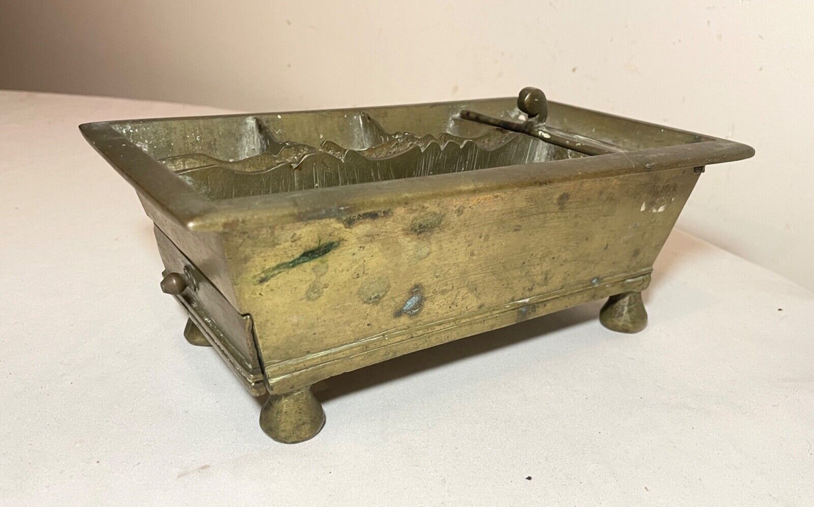 18th Century Handmade Brass Smoking Stand Caddy