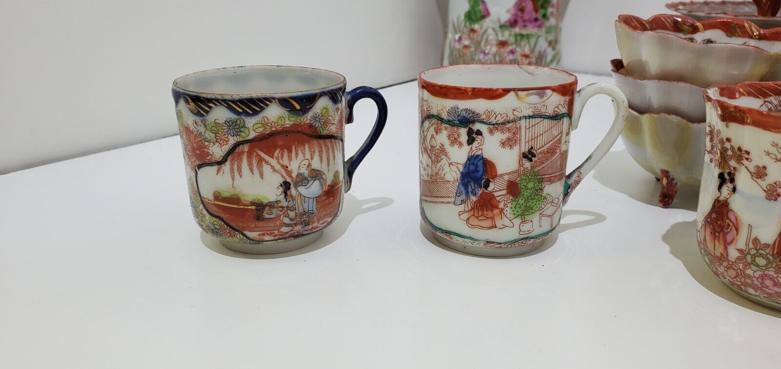 Antique Kutani Geisha Girls Chocolate Tea Set