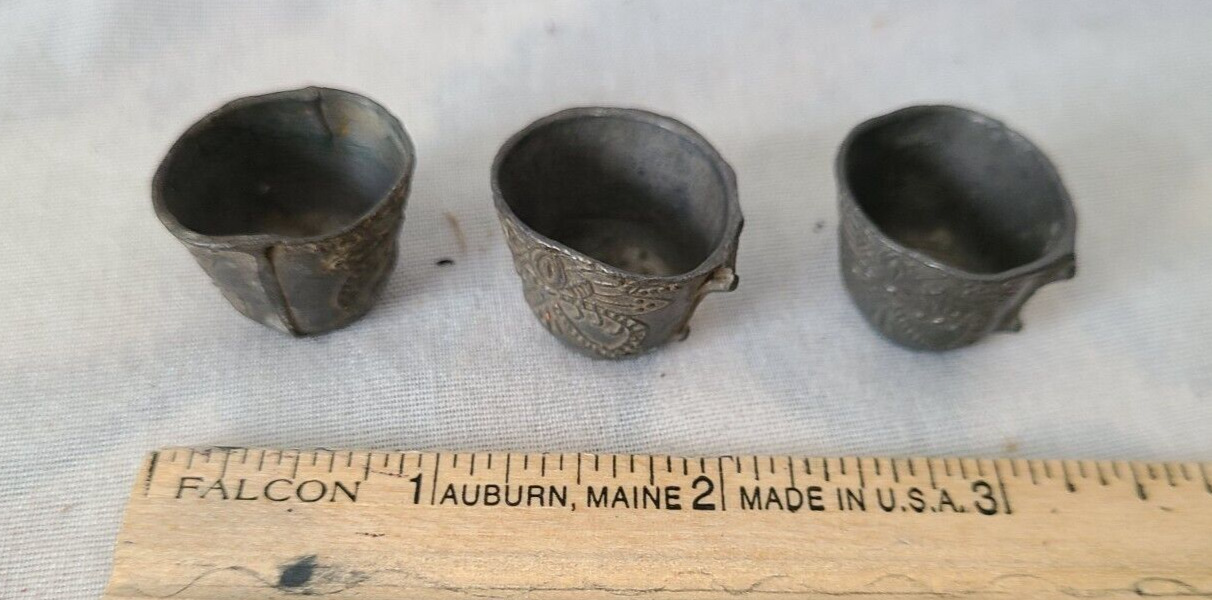 Vintage German Pewter Miniature Tea Set - 7 Pieces