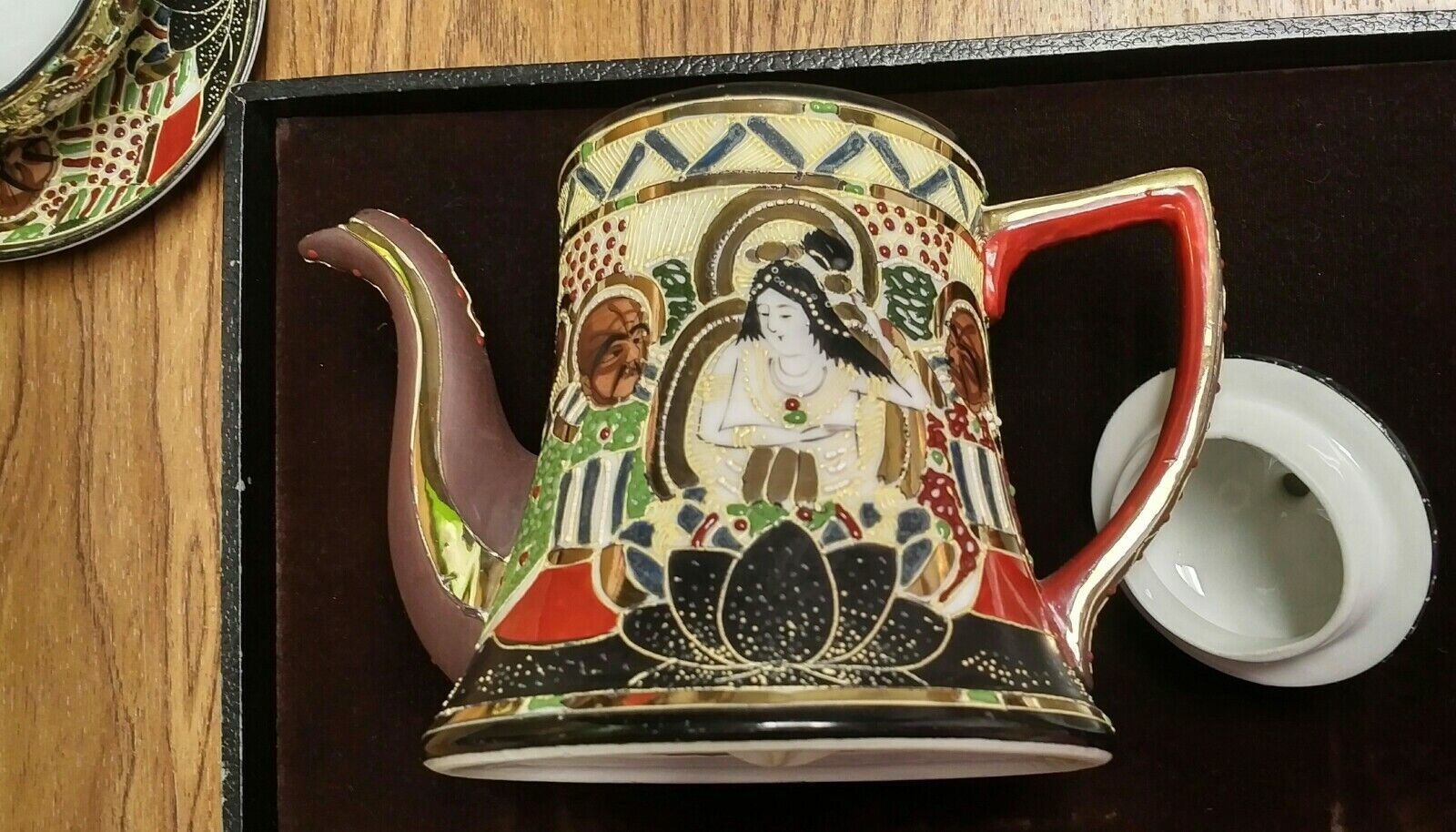 Vintage 1900s Taoist Monks Bone China Tea Set