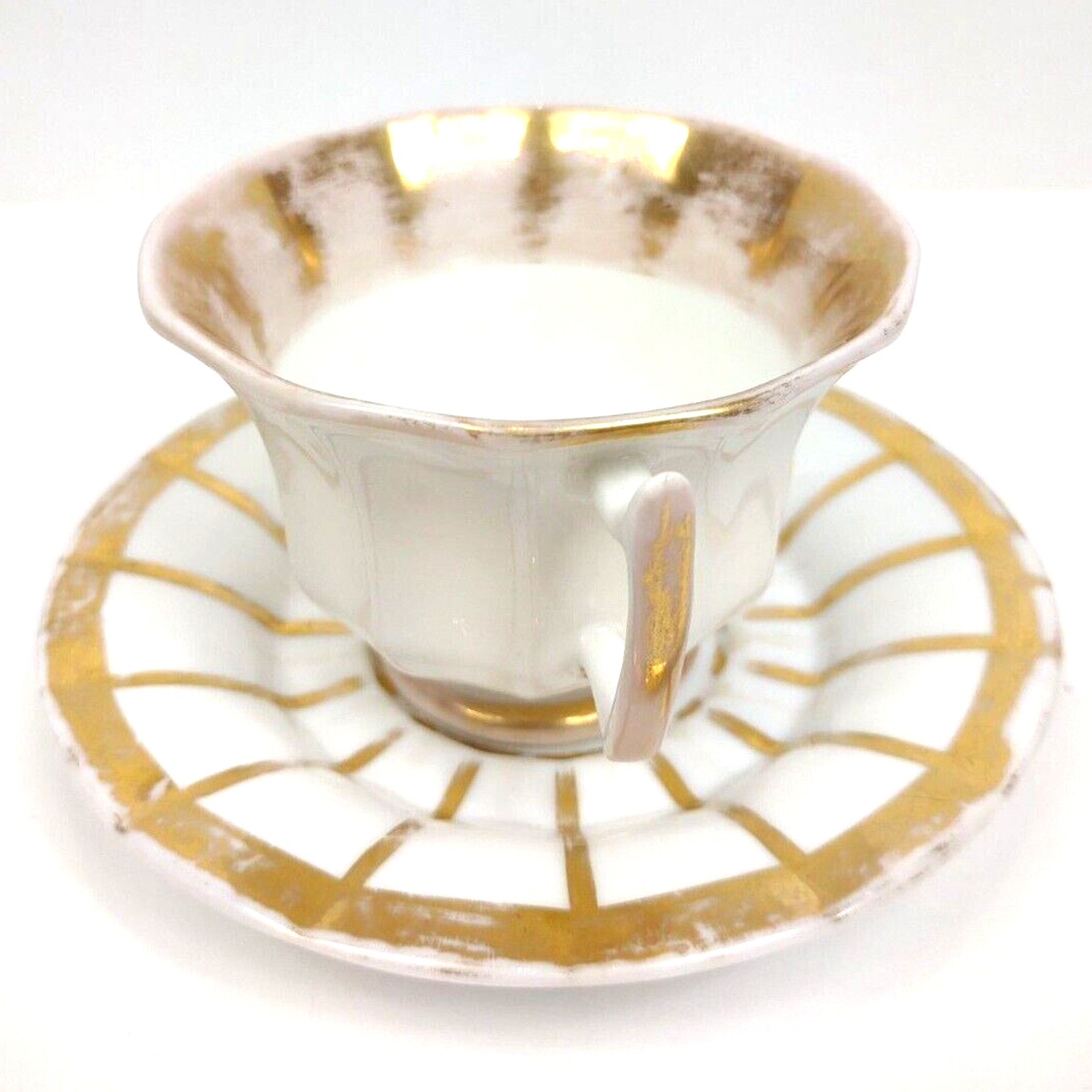 Antique Furstenberg Grecque Gold Coffee Cup & Saucer