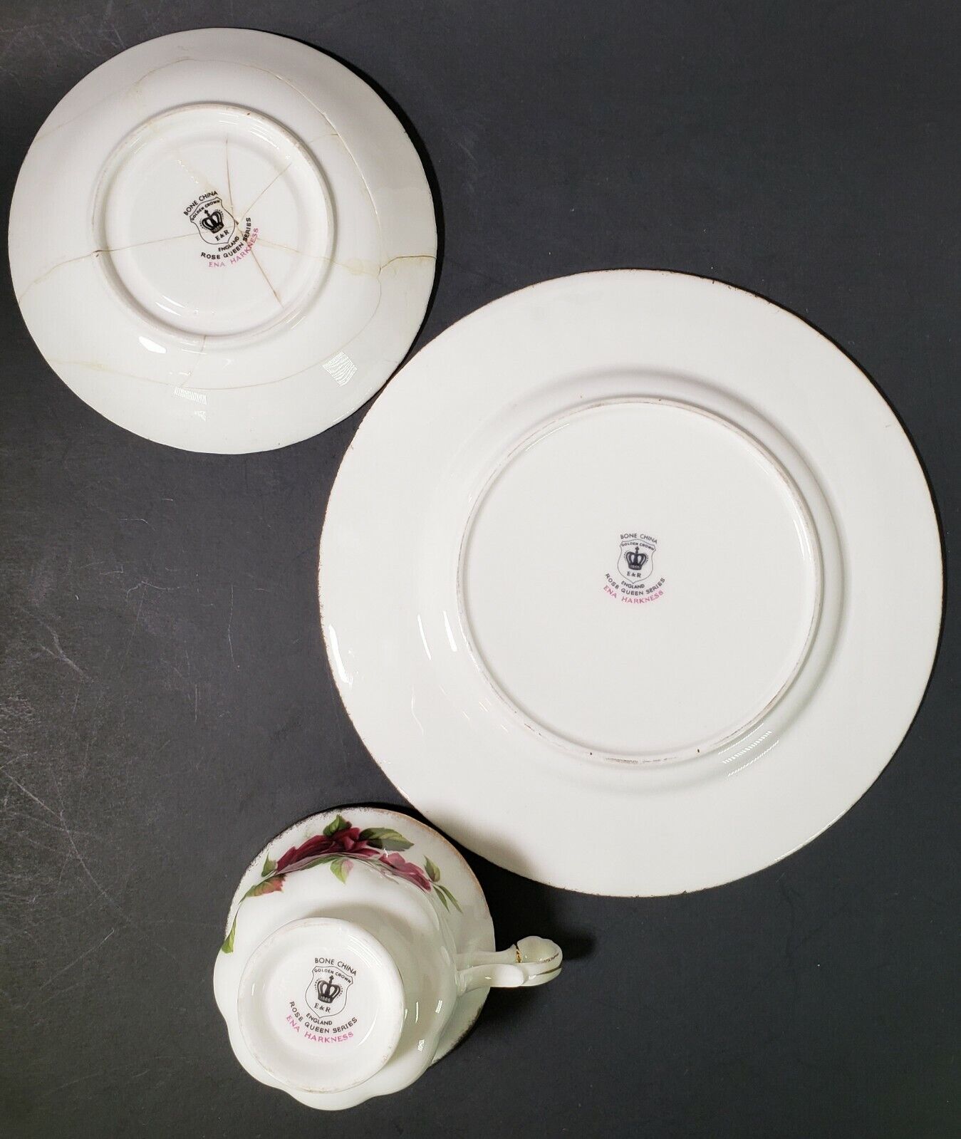 Ena Harkness Rose Queen Crown Cup & Plate Set
