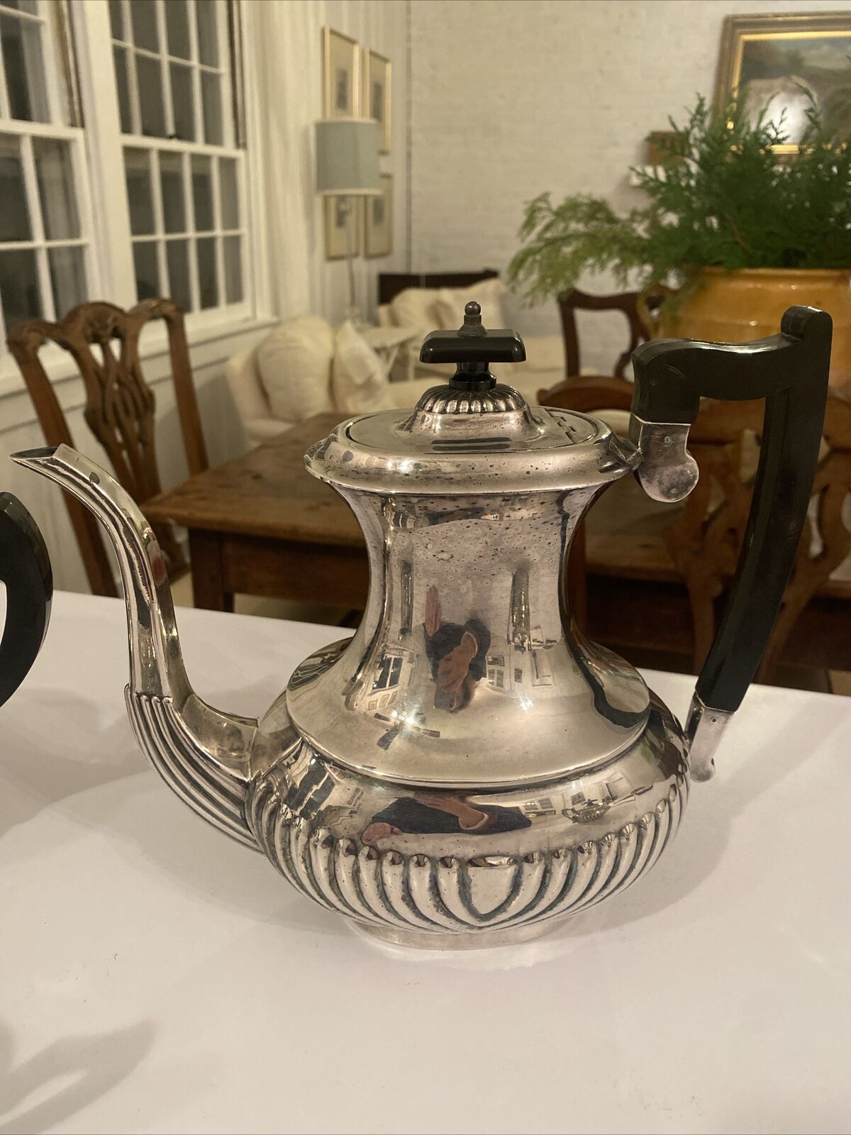 Antique Bakelite Handled Silver Plated Tea Set