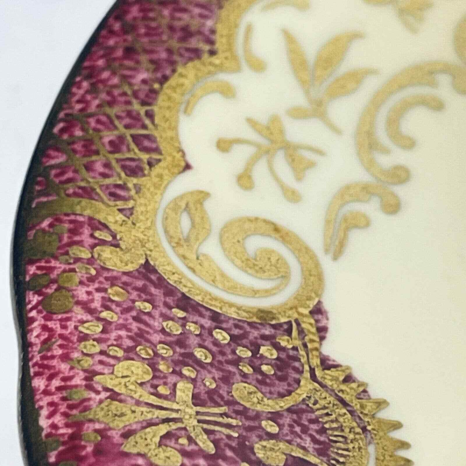 Aynsley Burgundy Red Tea Cup and Saucer Set