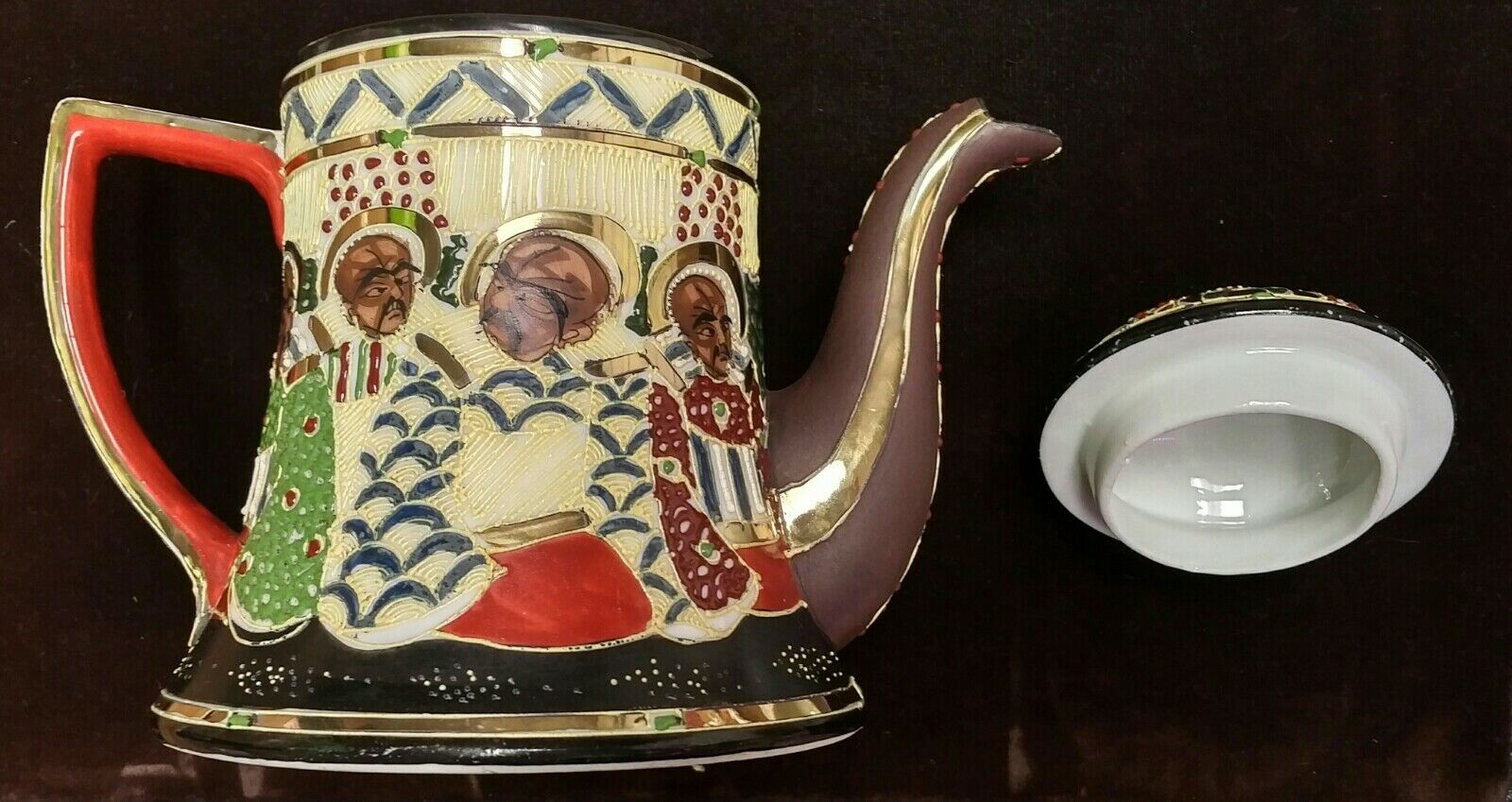 Vintage 1900s Taoist Monks Bone China Tea Set