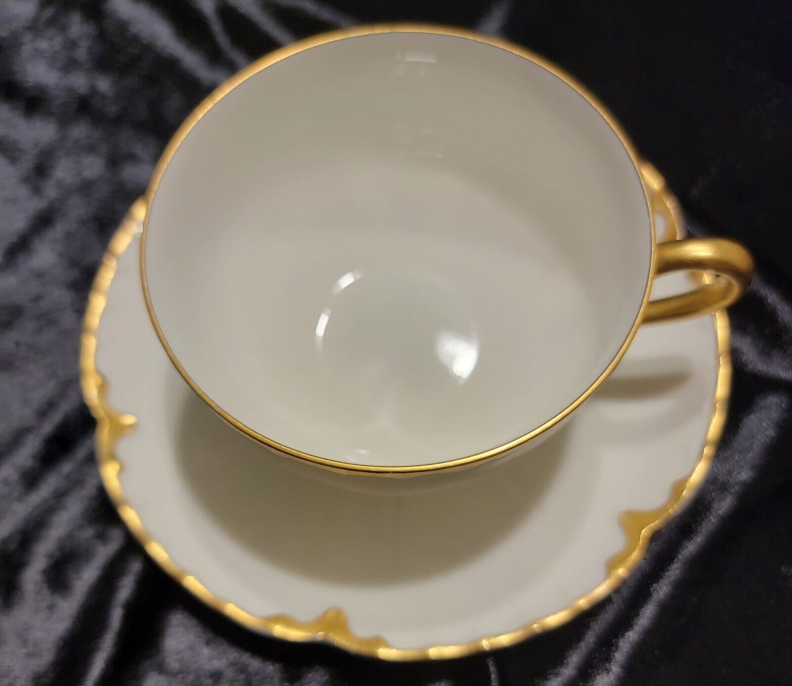 Haviland Limoges Gold Rim Tea Cup & Saucer