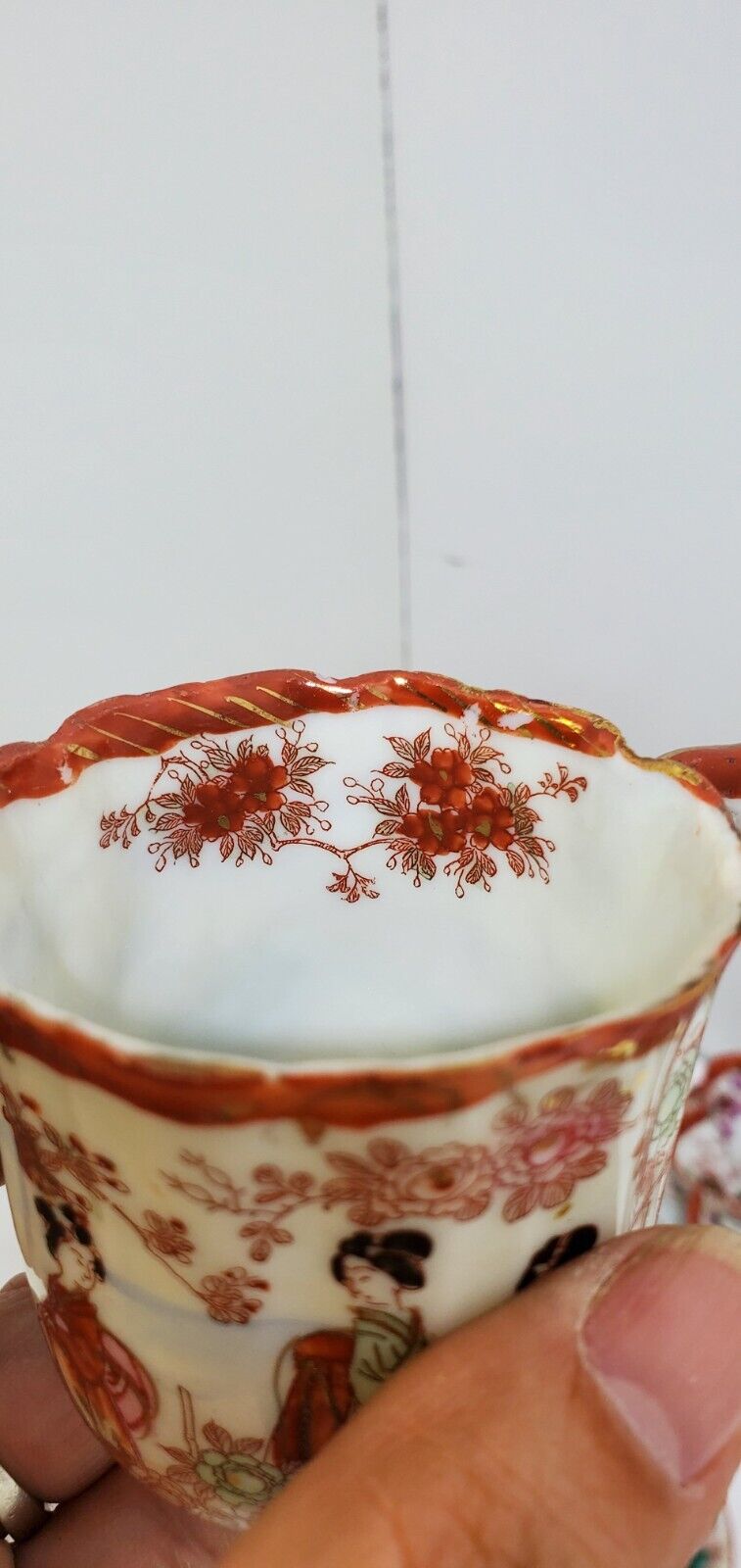 Antique Kutani Geisha Girls Chocolate Tea Set