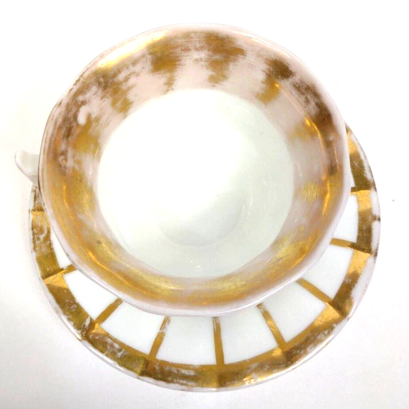 Antique Furstenberg Grecque Gold Coffee Cup & Saucer
