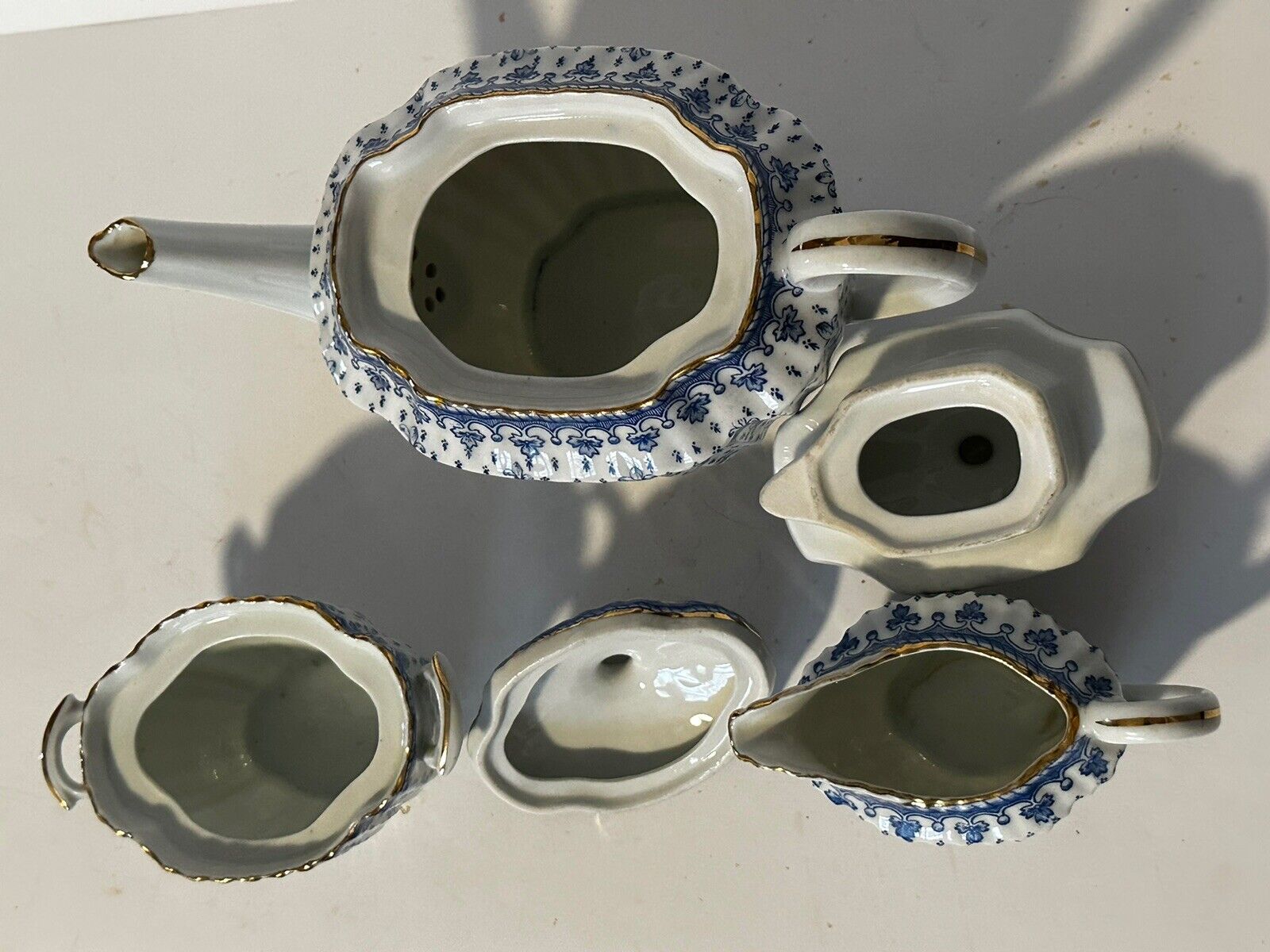 Antique Oscar Schaller Fleur De Lys Tea Set