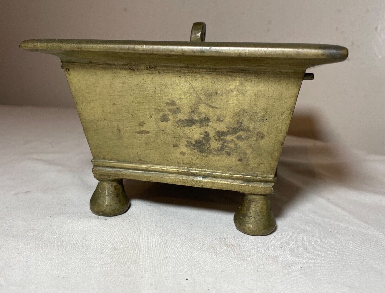 18th Century Handmade Brass Smoking Stand Caddy