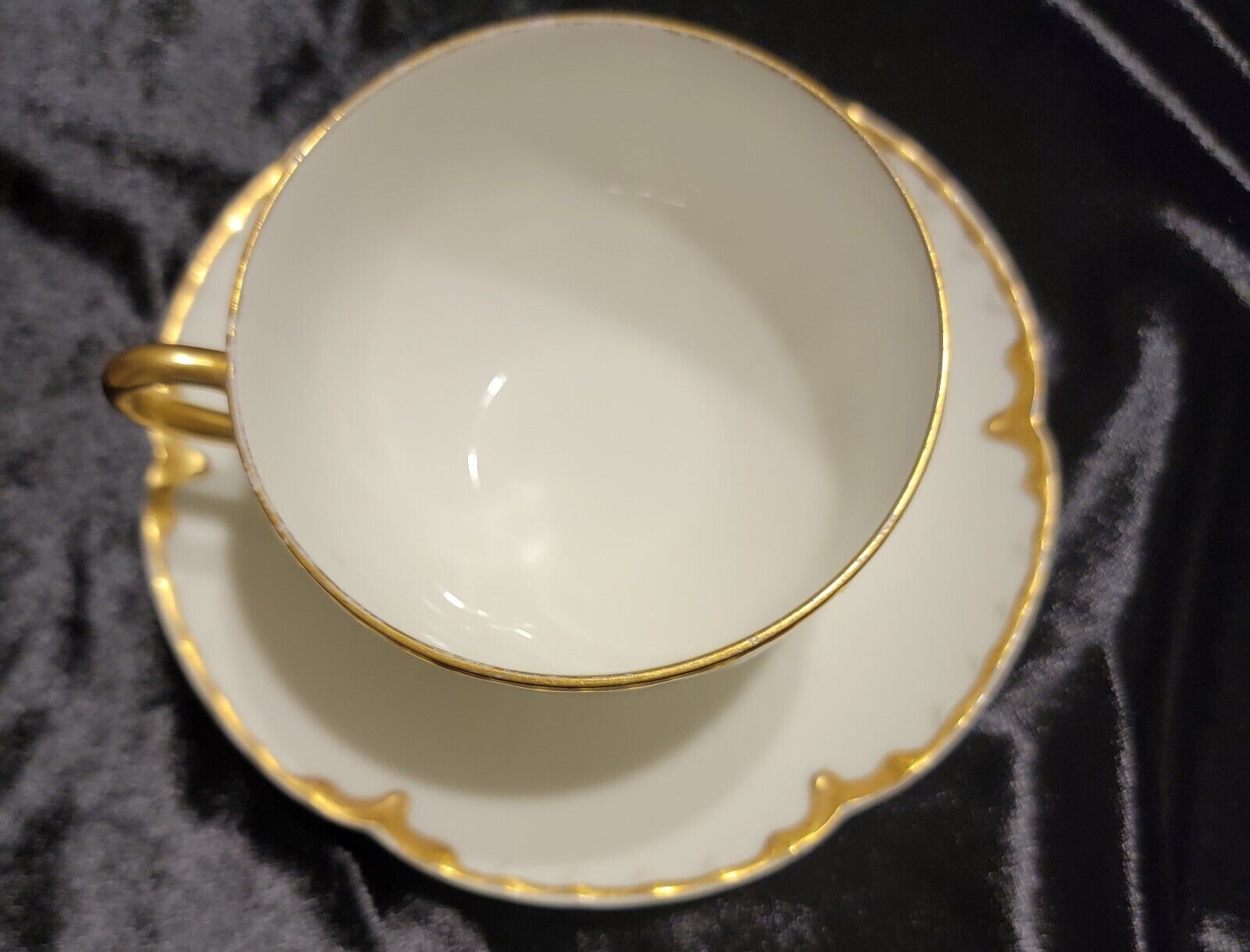 Haviland Limoges Gold Rim Tea Cup & Saucer