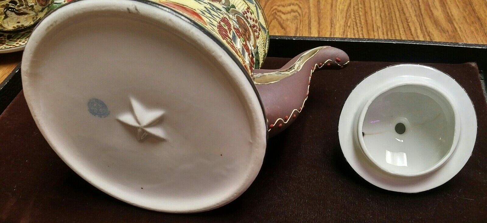 Vintage 1900s Taoist Monks Bone China Tea Set