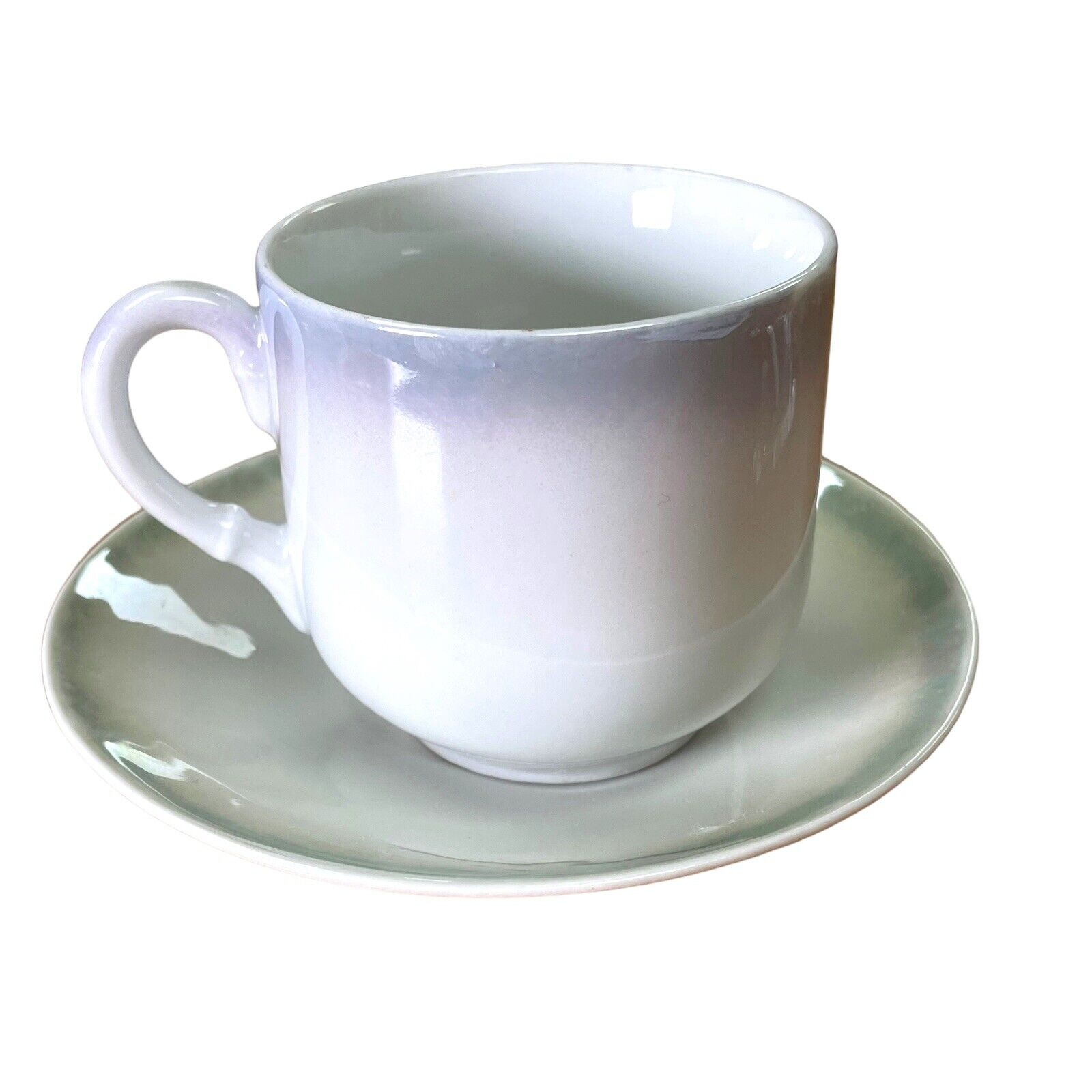 Antique Child's Cup Saucer with Dog Design