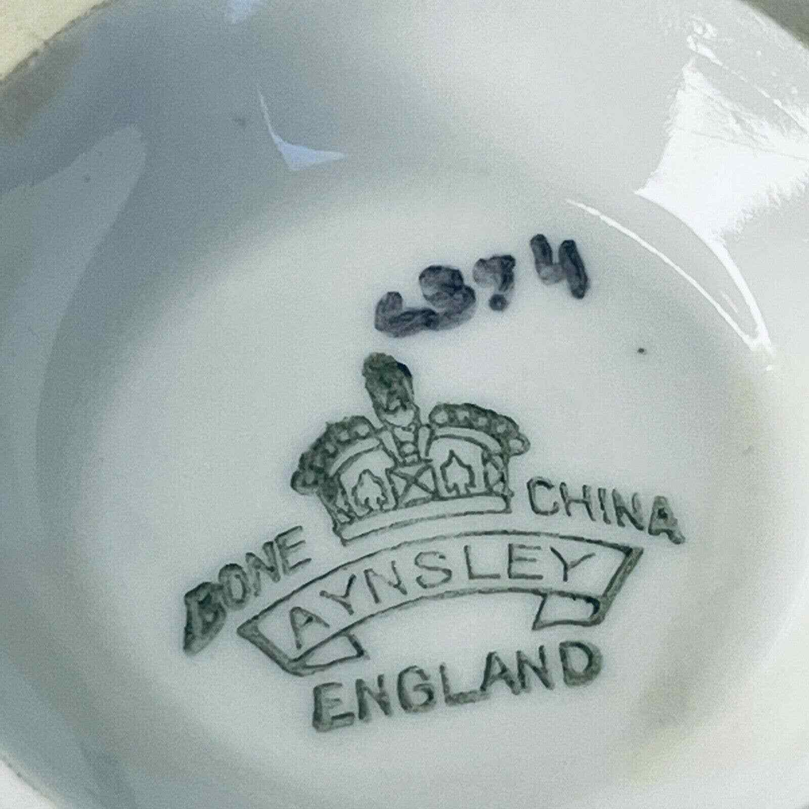 Aynsley Burgundy Red Tea Cup and Saucer Set