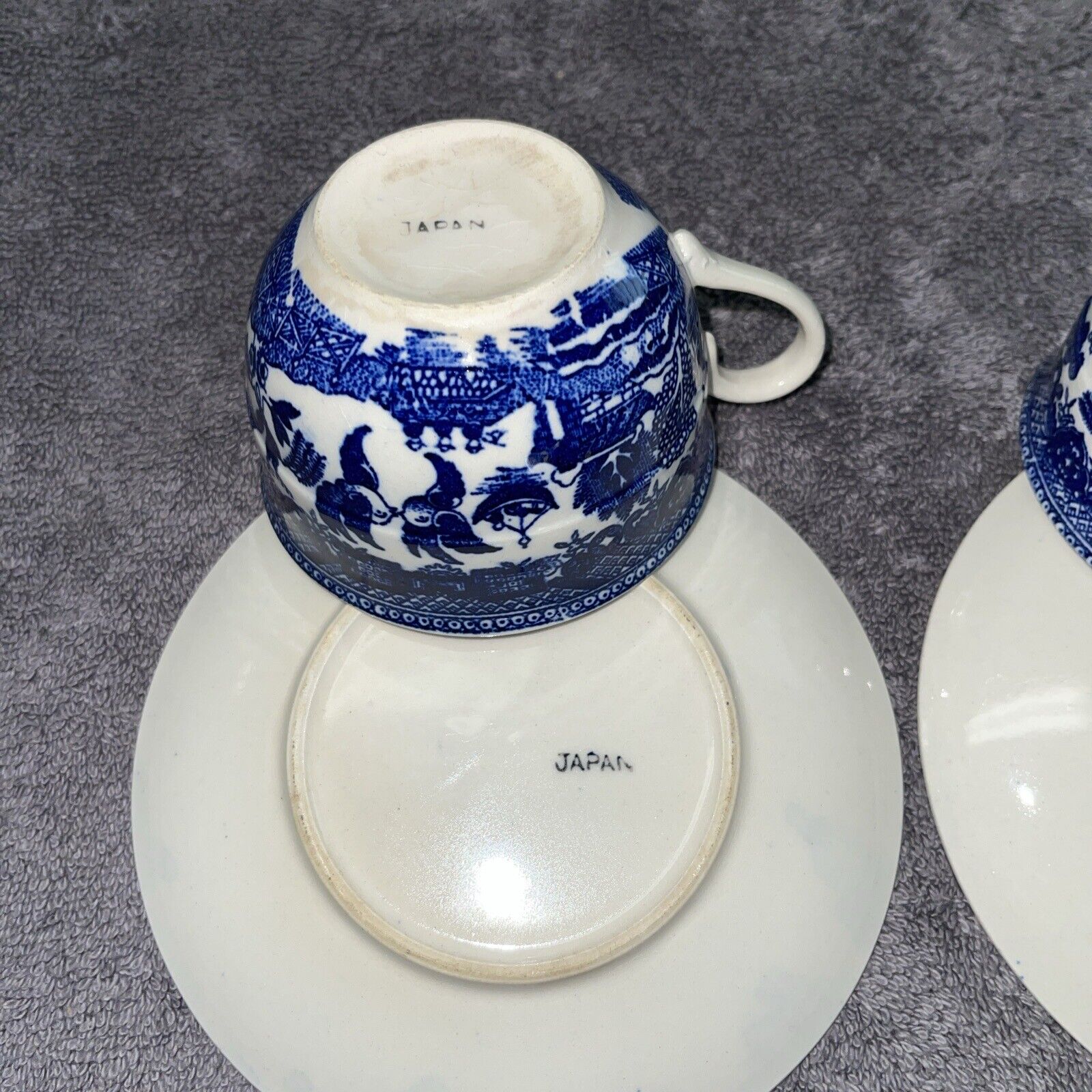 Blue Willow Antique Tea Cup and Saucer Set