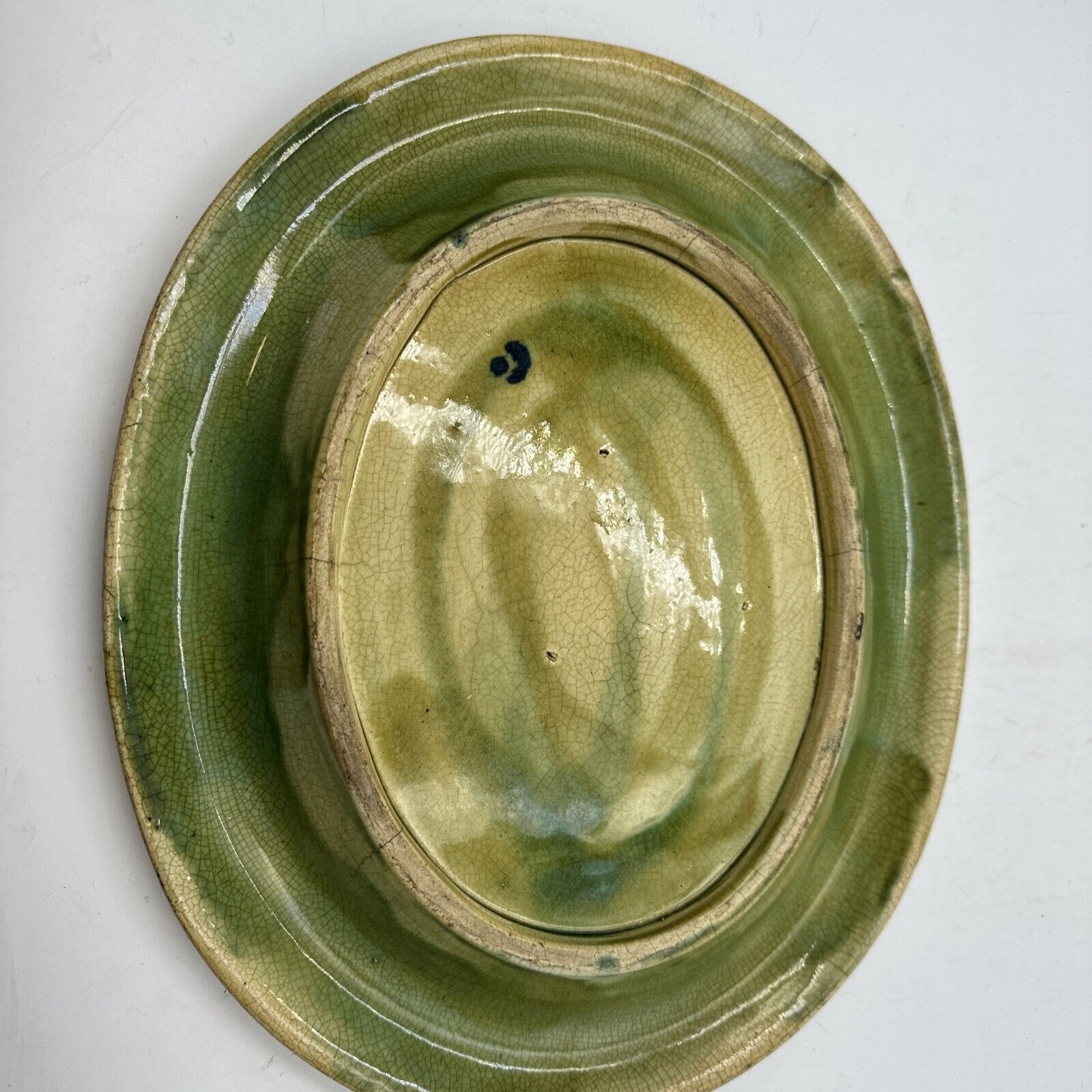 Rare 1800s English Oval Floral Majolica Tray
