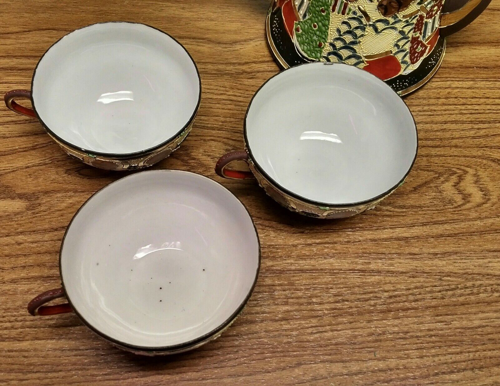 Vintage 1900s Taoist Monks Bone China Tea Set