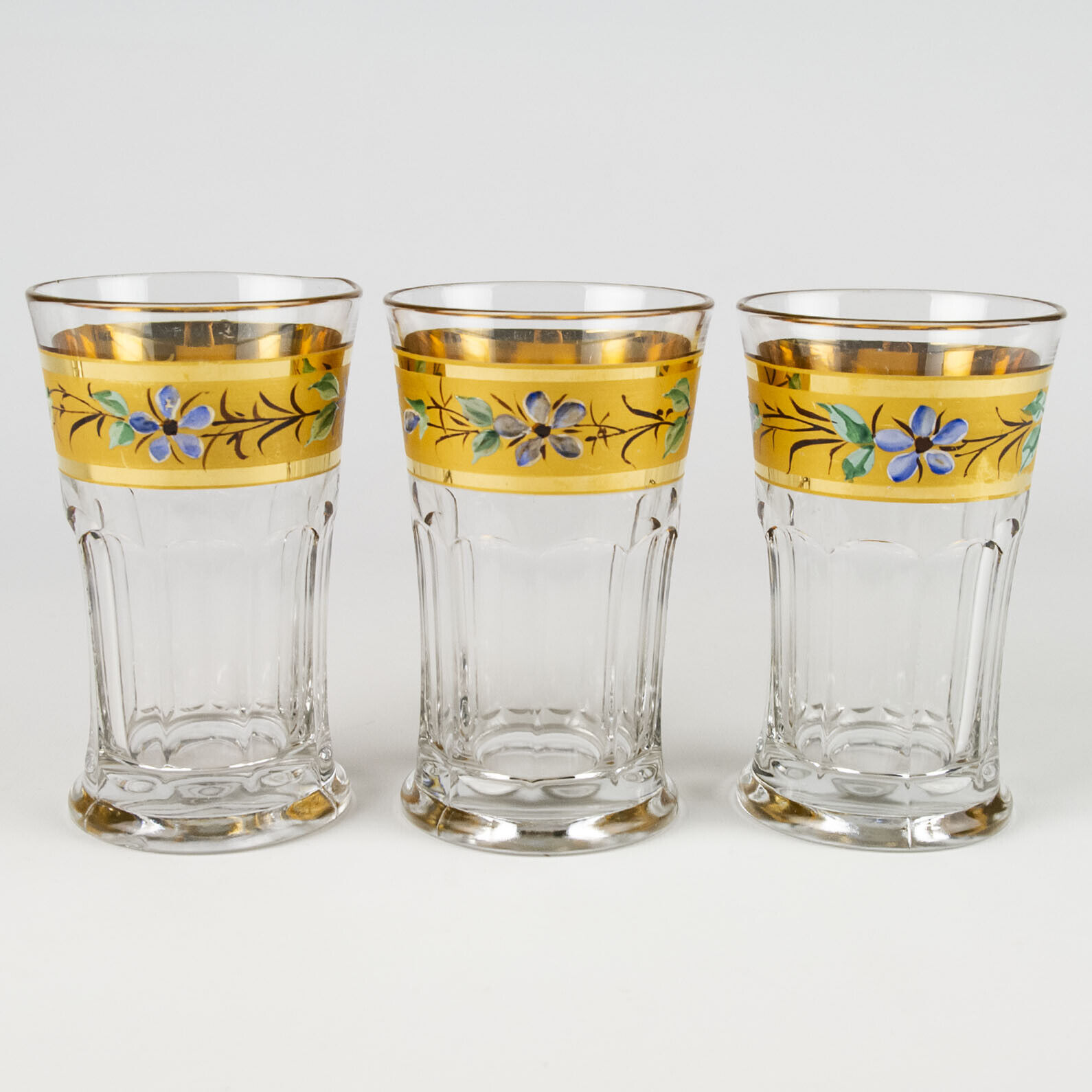 Antique Colonial Floral Gold Band Iced Tea Set
