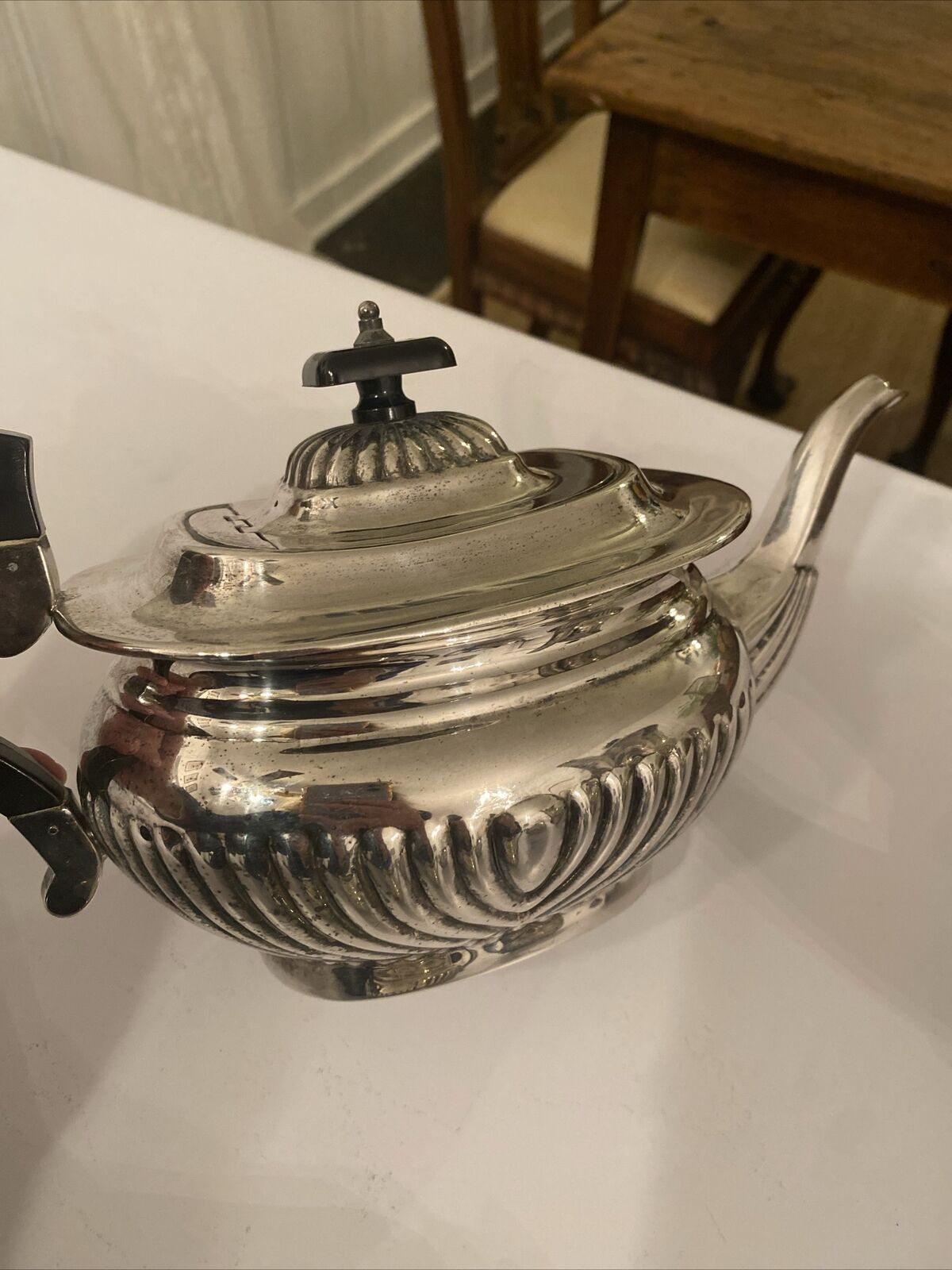 Antique Bakelite Handled Silver Plated Tea Set