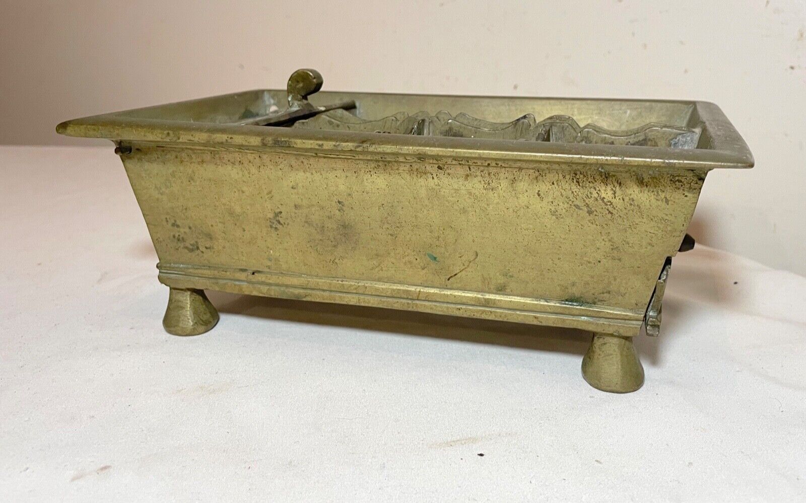 18th Century Handmade Brass Smoking Stand Caddy
