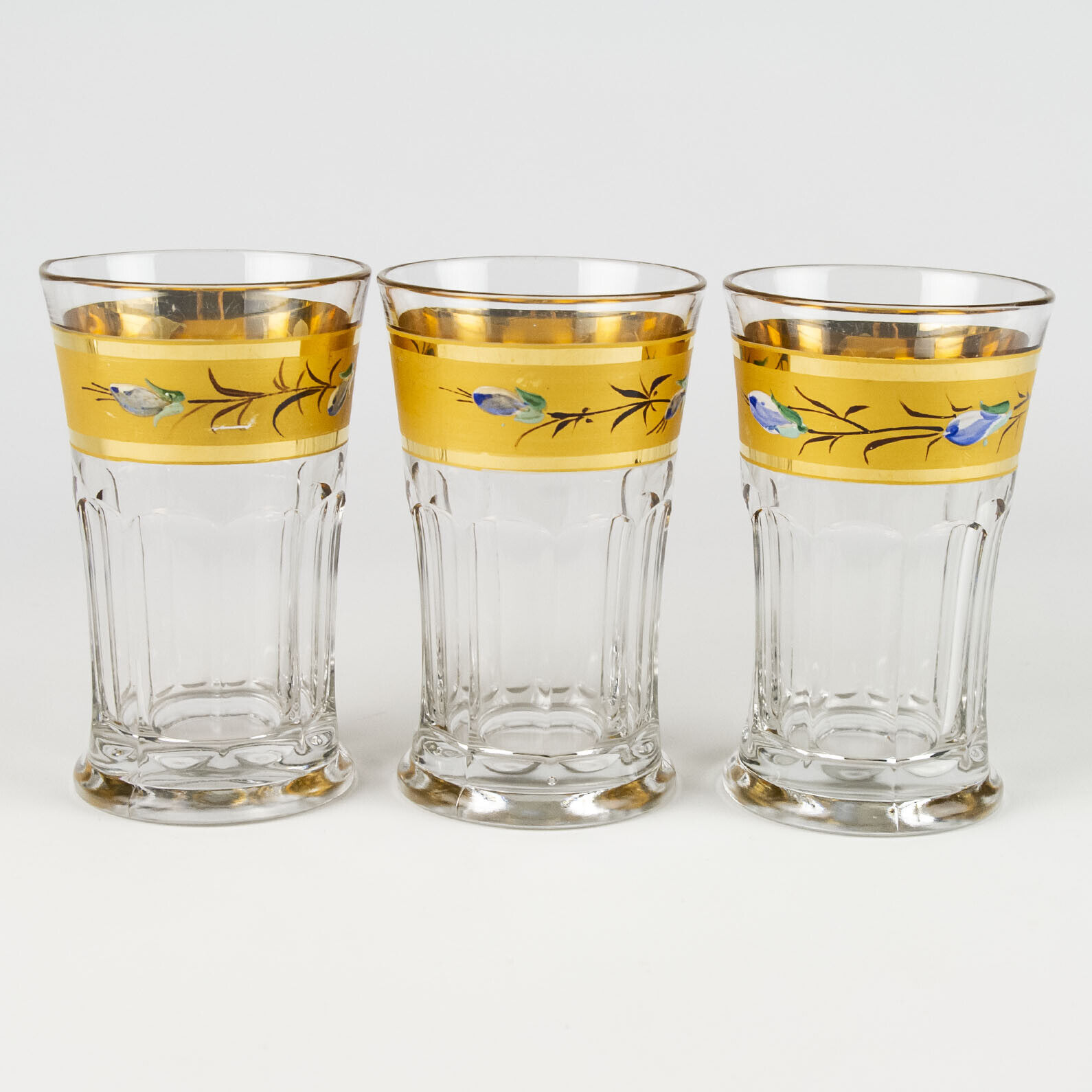 Antique Colonial Floral Gold Band Iced Tea Set