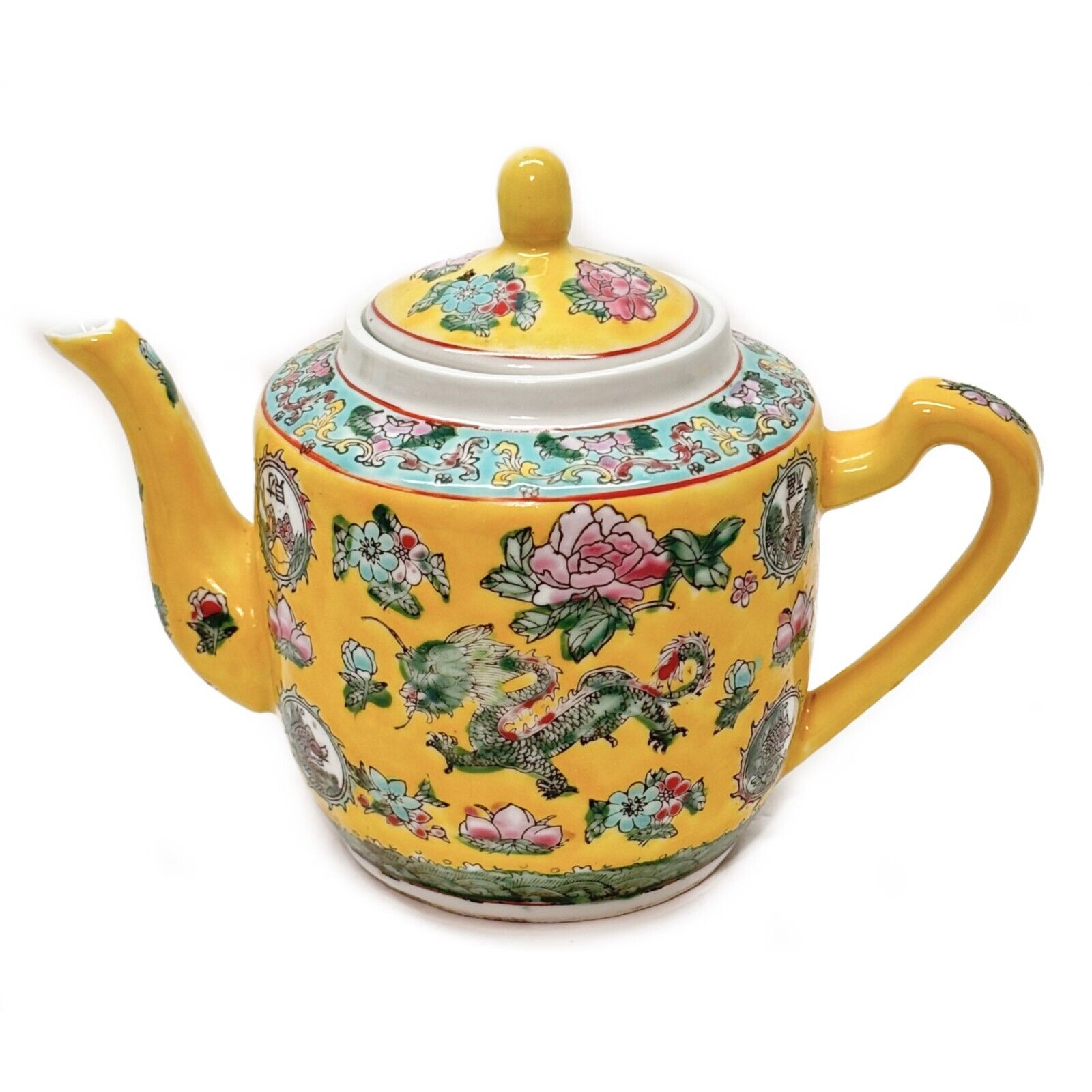 Chinese Antique Yellow Tea Set with Tray
