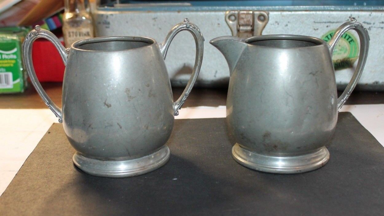 Vintage Ams. Silver Co Pewter Tea Set
