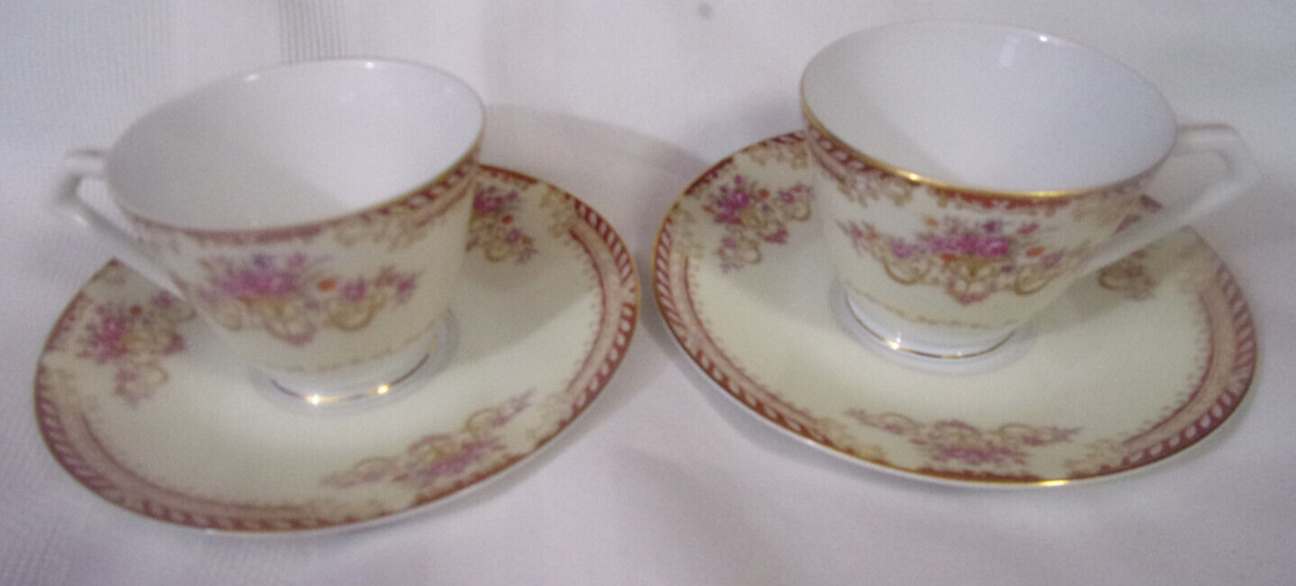 Vintage Noritake Nippon Tea Cups & Saucers Set