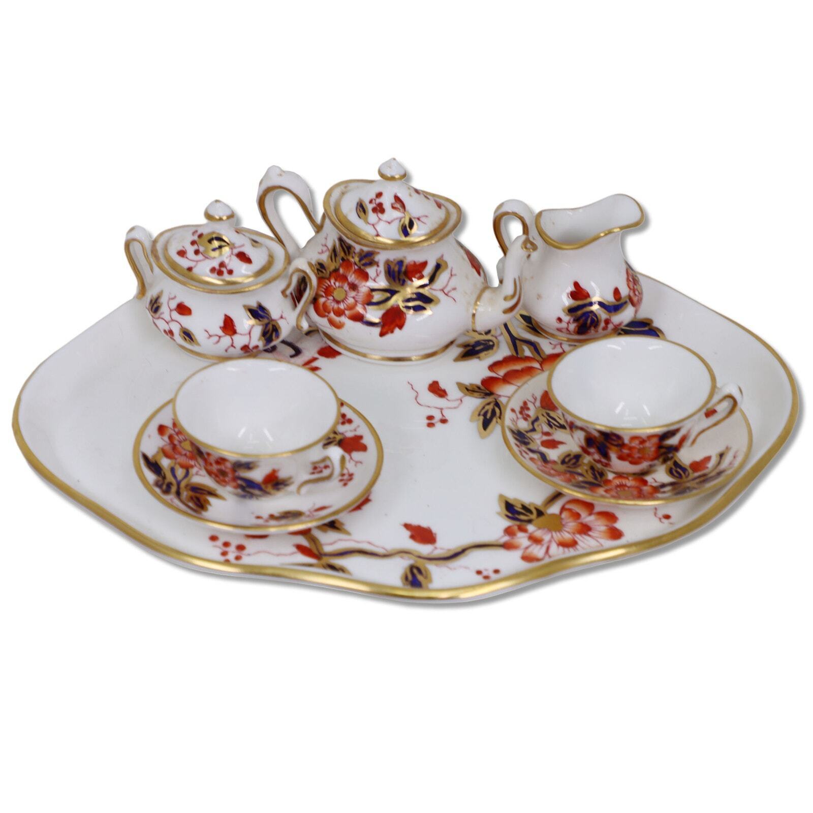 Crown Staffordshire Mini Doll Imari Coral Tea Set