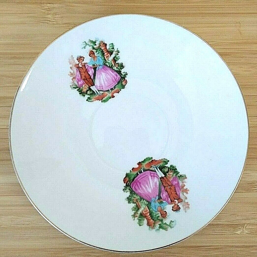 Fragonard Courting Couple Tea Cups and Saucers Set