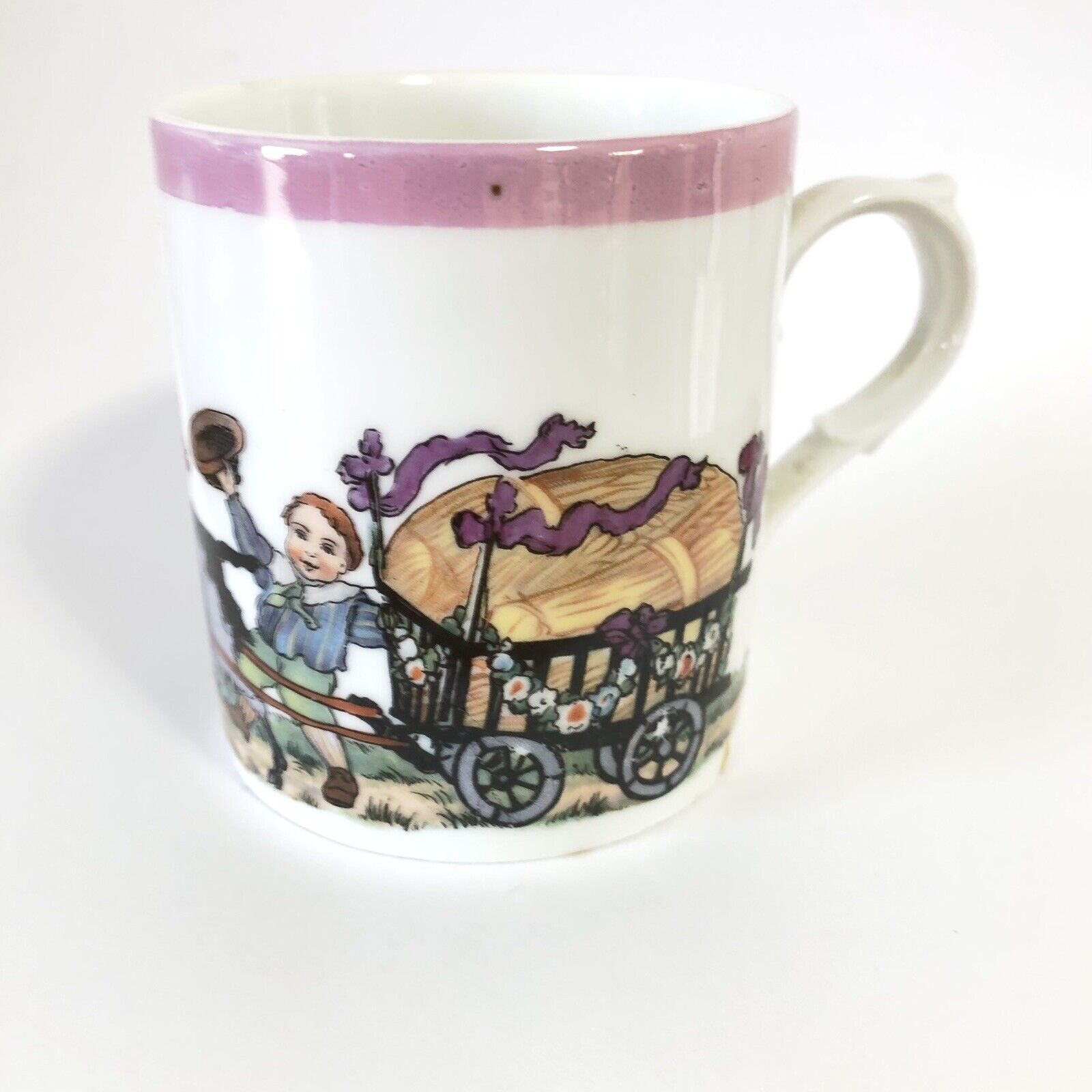 Czecho Slovakia Antique Child's Cup with Goat Cart