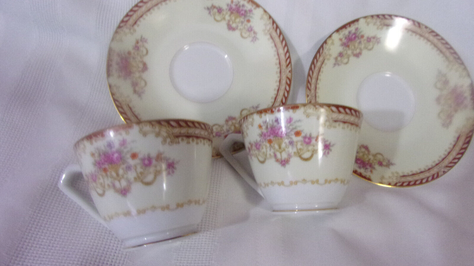Vintage Noritake Nippon Tea Cups & Saucers Set