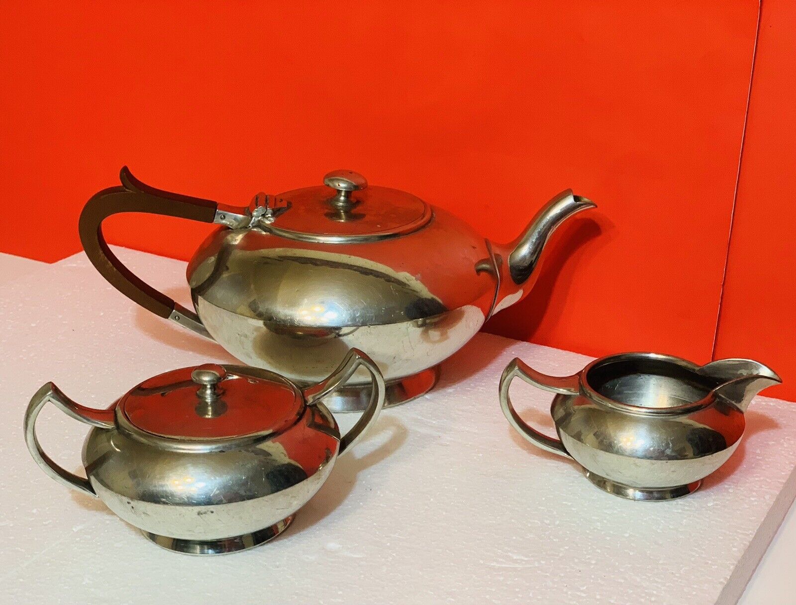 James Dixon & Sons Pewter 3-Piece Tea Set