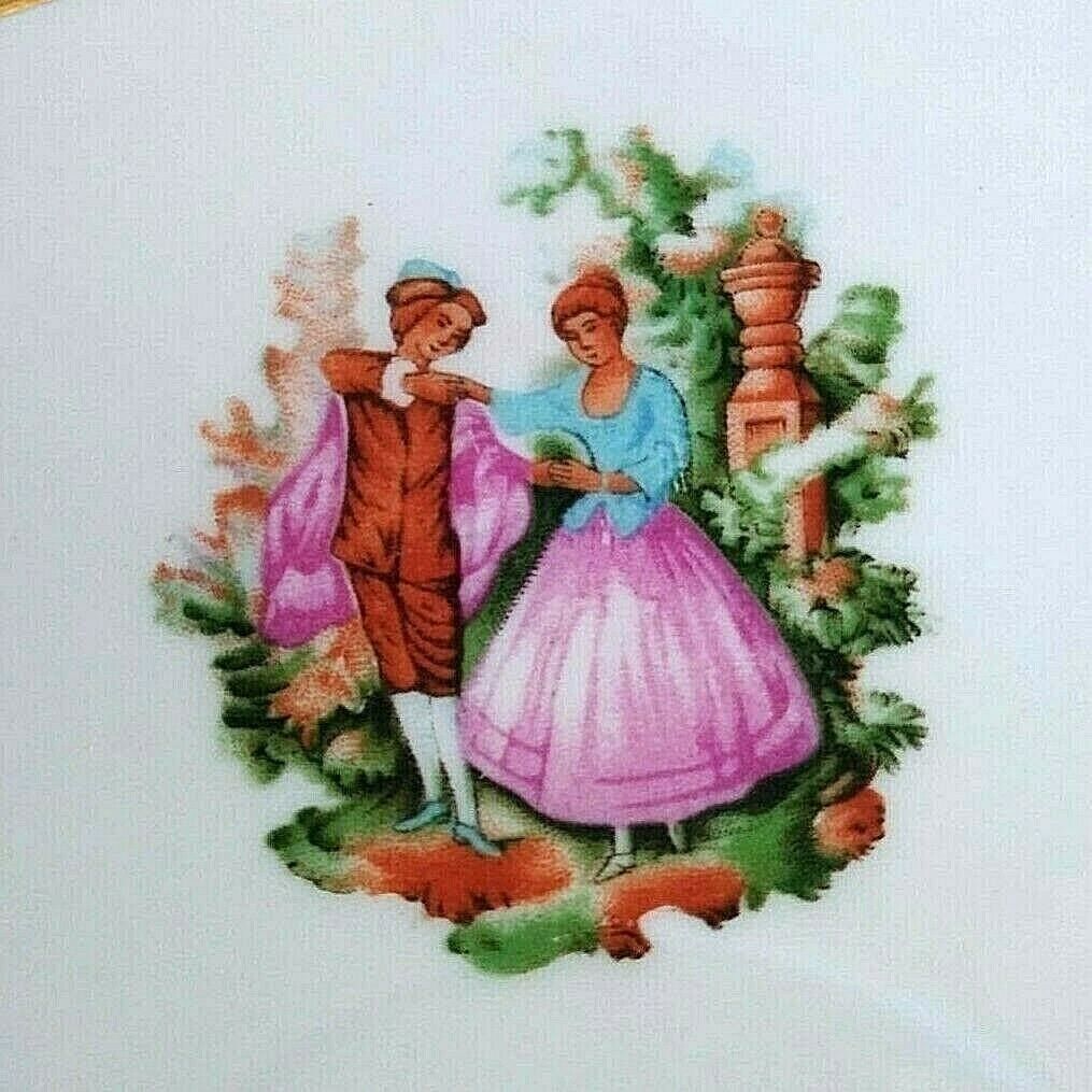 Fragonard Courting Couple Tea Cups and Saucers Set