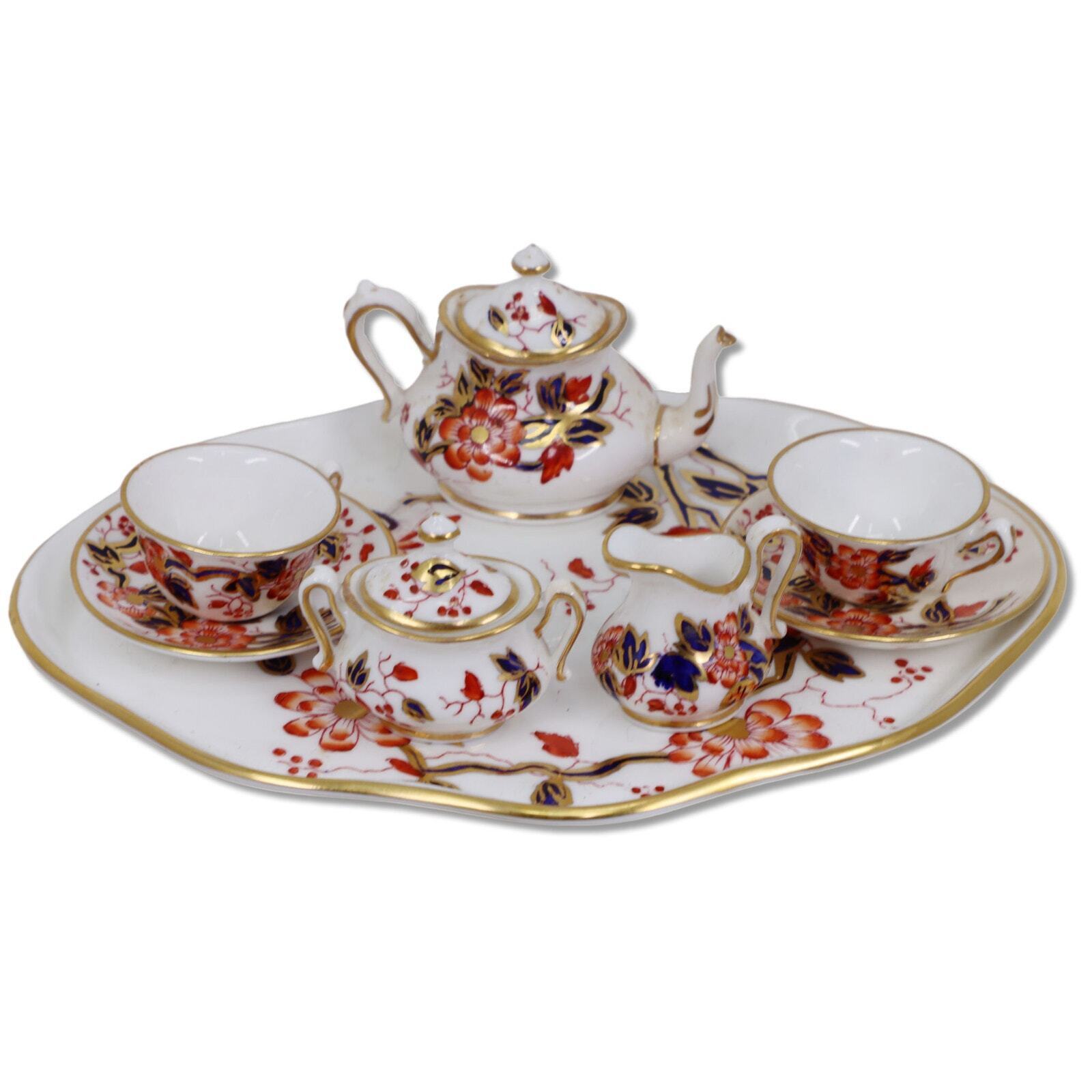 Crown Staffordshire Mini Doll Imari Coral Tea Set