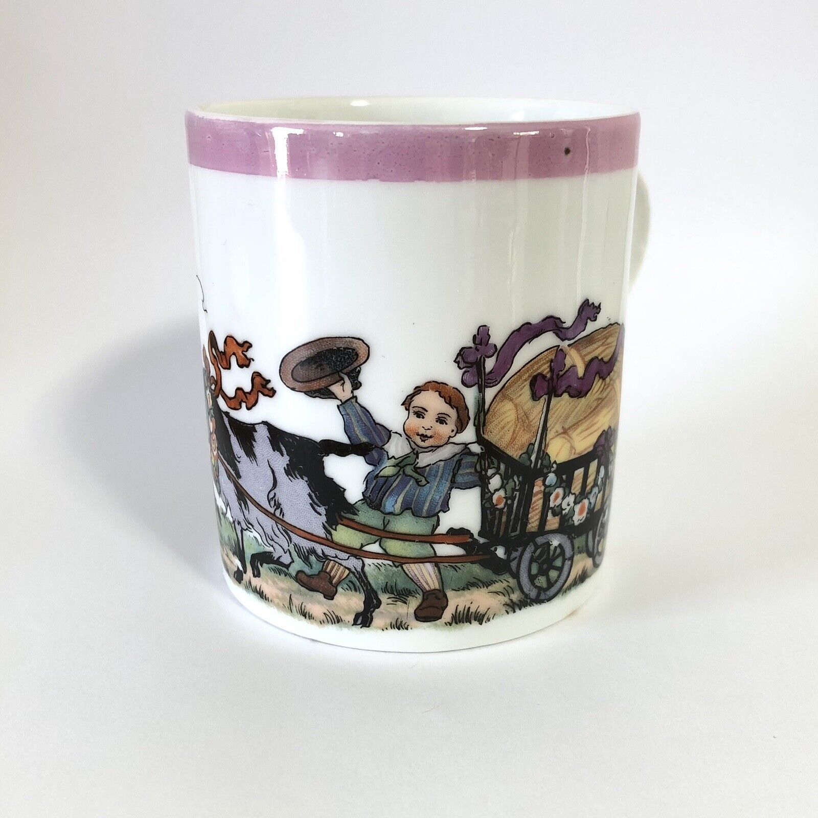 Czecho Slovakia Antique Child's Cup with Goat Cart