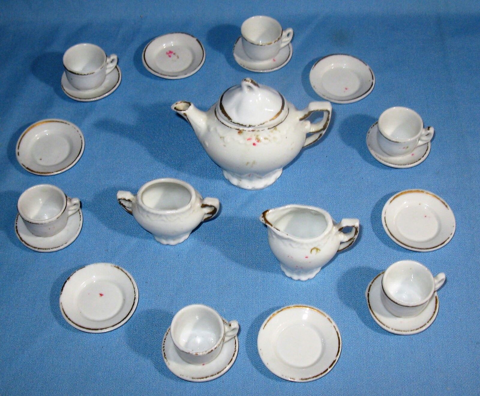 Miniature Porcelain Dollhouse Dinnerware Set, 23 Pieces