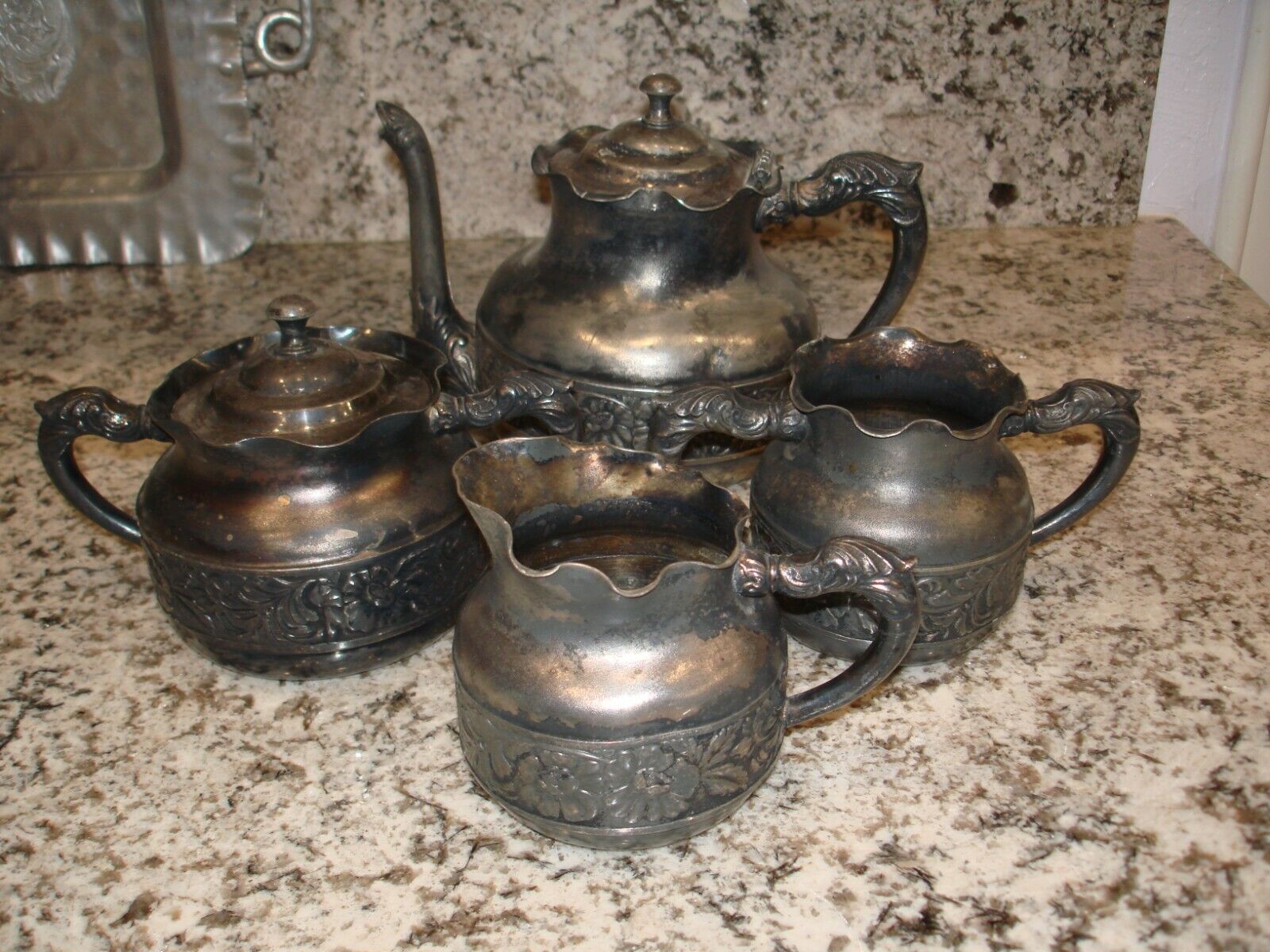 1800's Jennings Bros 5-Piece Coffee/Tea Set