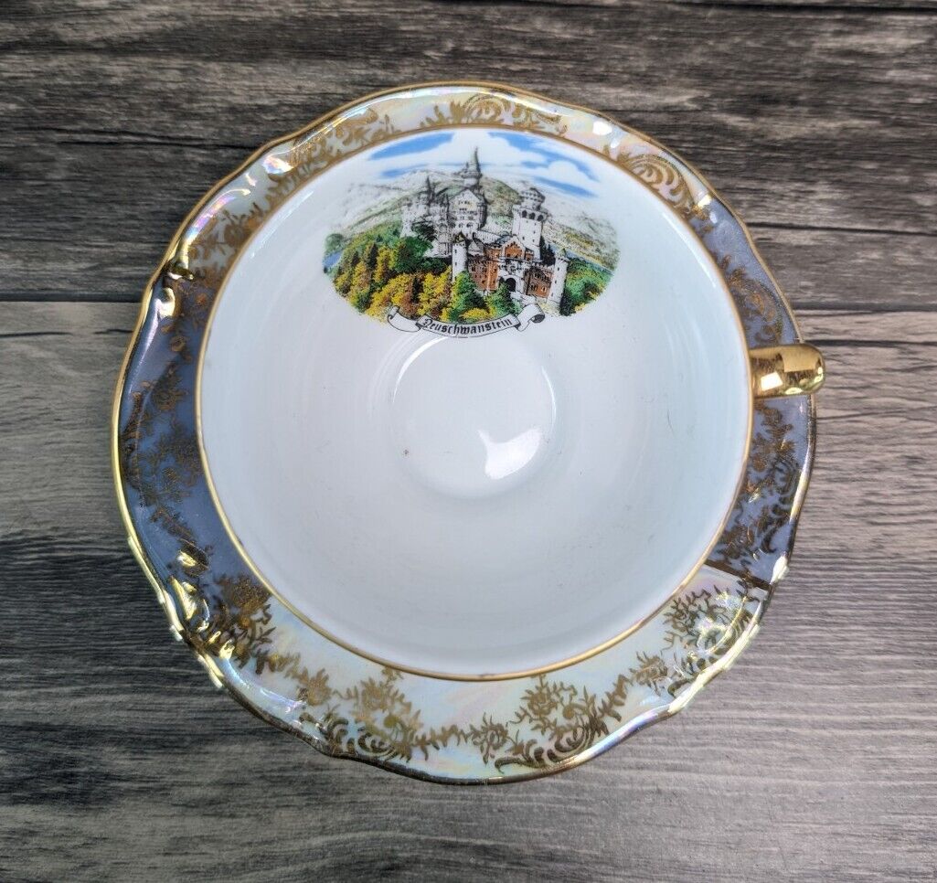 Antique Bavaria Neuschwanstein Teacup & Saucer Set
