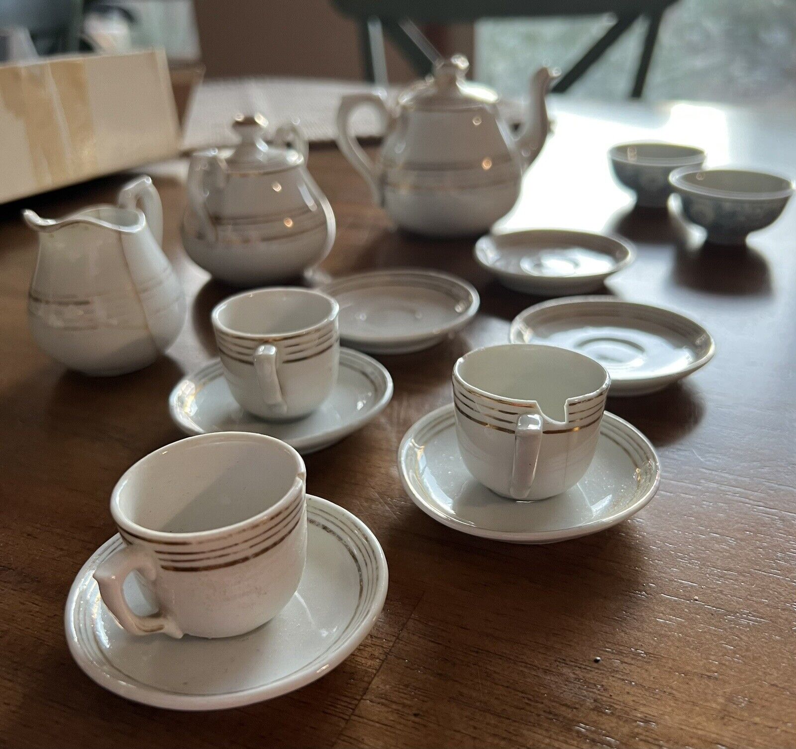 Victorian Era Doll Tea Set from 1800s