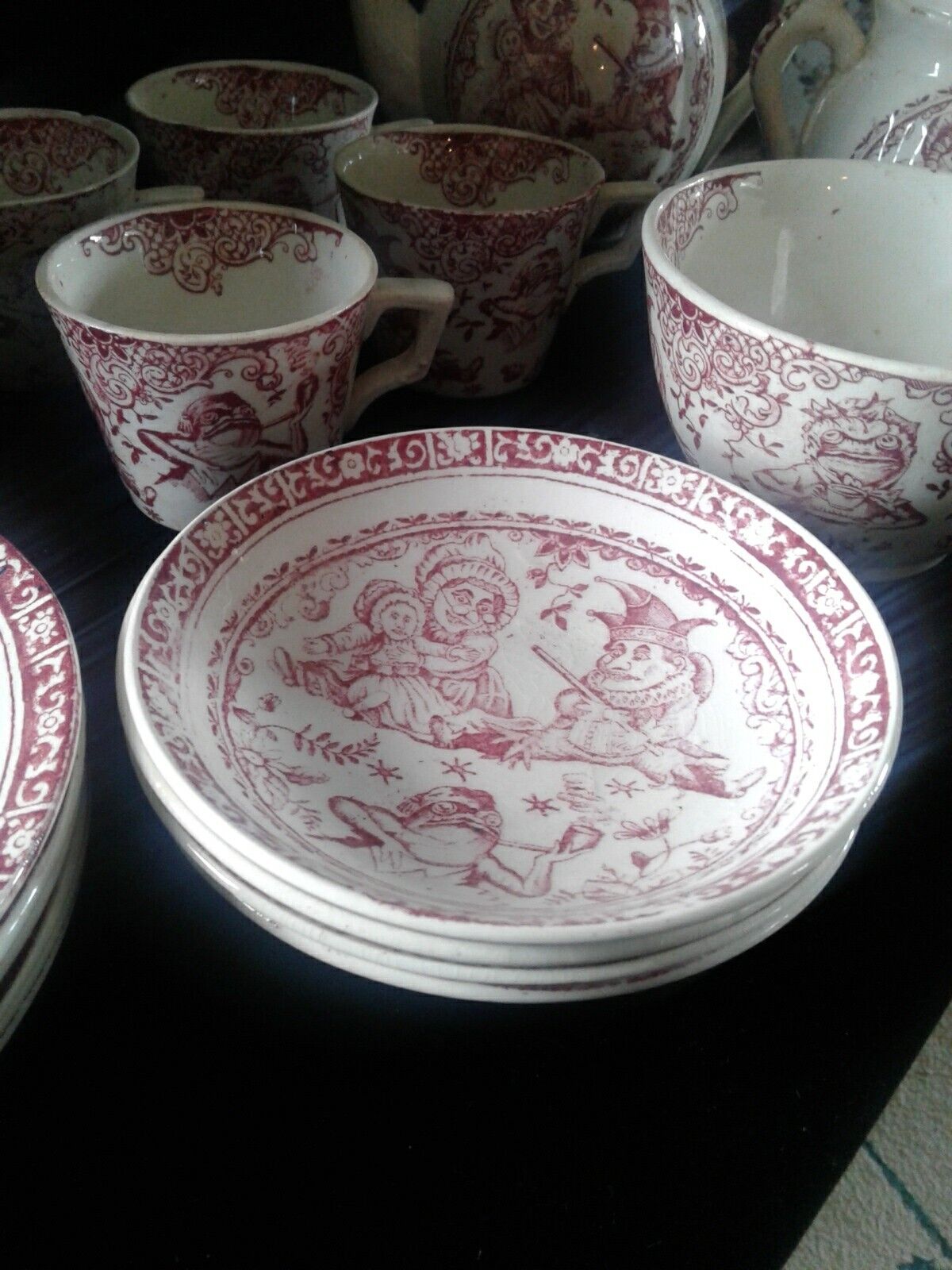 Antique Punch & Judy Children's Tea Set