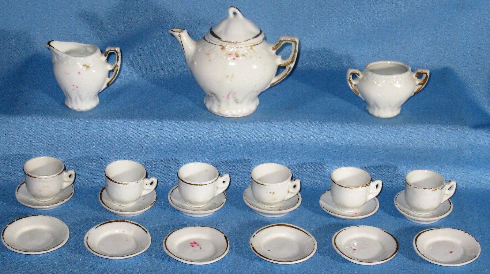 Miniature Porcelain Dollhouse Dinnerware Set, 23 Pieces