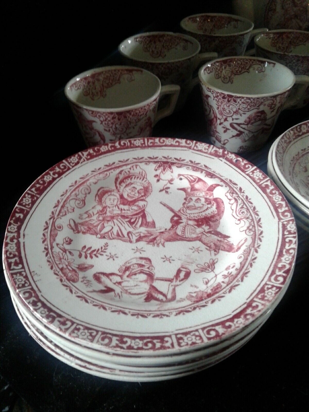 Antique Punch & Judy Children's Tea Set