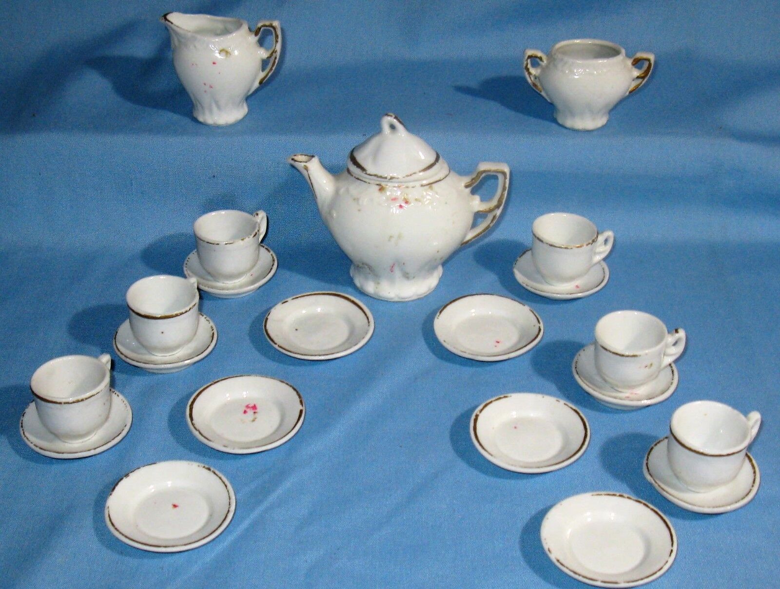 Miniature Porcelain Dollhouse Dinnerware Set, 23 Pieces