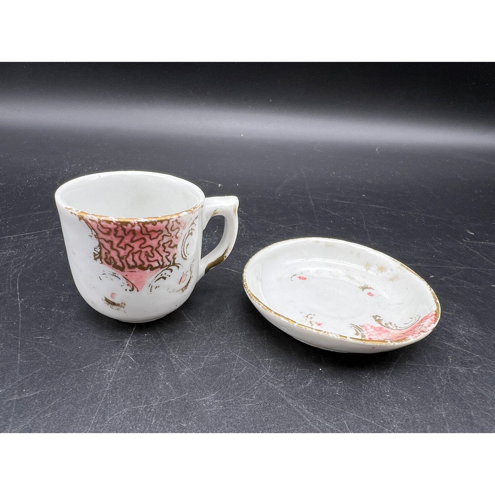Victorian Porcelain Child's Tea Set, 17 Pieces