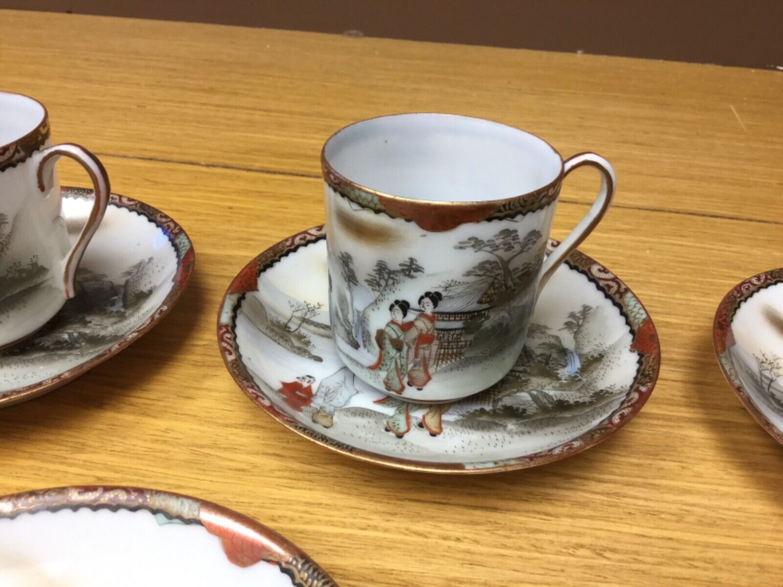 Antique Japanese Geisha Tea Set, 14 Pieces