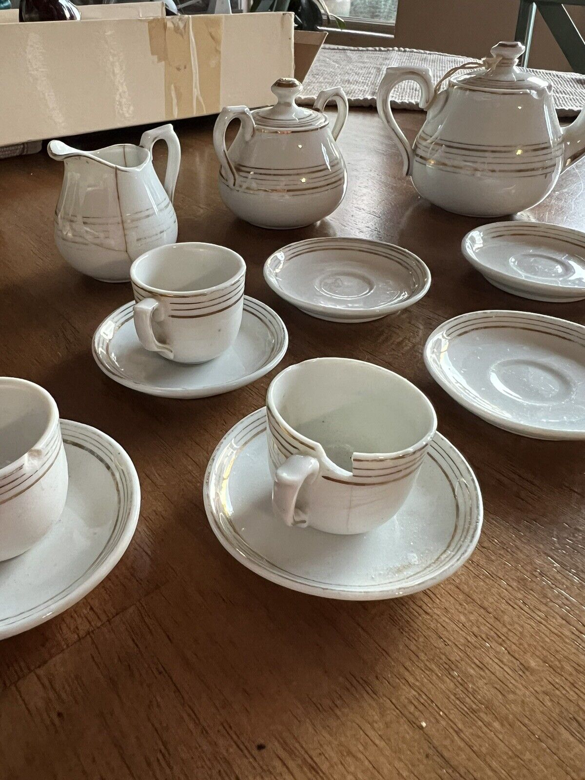Victorian Era Doll Tea Set from 1800s